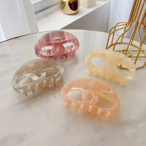 9.7cm Geometric Marbling Hair Claw Female Acetic Acid Clip