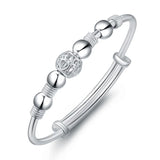 925 Silver Lucky Beads Bangle for Weddings