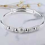 925 Silver Lucky Beads Bangle for Weddings