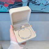 925 Silver Lucky Beads Bangles Women Bracelets Party Wedding Jewelry