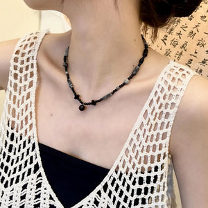 Vintage Cross Beads Chains Choker Necklace for Women Men