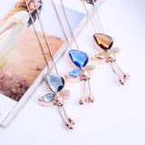 Butterfly Necklace With Crystals And Diamonds Tassel Chain