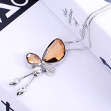 Butterfly Necklace With Crystals And Diamonds Tassel Chain