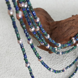 Boho Seed Beads Chain Choker Necklace Baroque Pearls Beaded Collar
