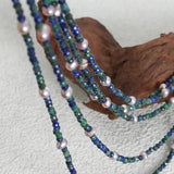 Boho Seed Beads Chain Choker Necklace Baroque Pearls Beaded Collar