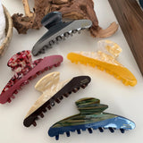 Geometric Marble Stripe Hair Claw High Acetate Shark Clip