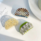 Geometric Marbling Semicircle Summer Shark Clip