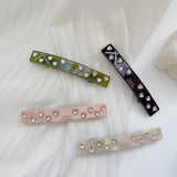 Sweet Acetic Acid Heart Rhinestone Hair Clips French Hairpin Accessory