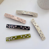 Sweet Acetic Acid Heart Rhinestone Hair Clips French Hairpin Accessory