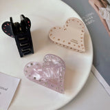 Love-Heart Hair Clip Claw Acetic Acid Rhinestones Shark Clip Hair Accessoires