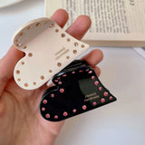 Love-Heart Hair Clip Claw Acetic Acid Rhinestones Shark Clip Hair Accessoires