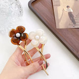 Pearl Hairpin Flower Alloy Hairfork Retro High Acetic Acid Temperament