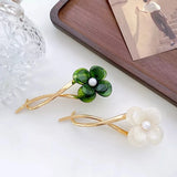 Pearl Hairpin Flower Alloy Hairfork Retro High Acetic Acid Temperament