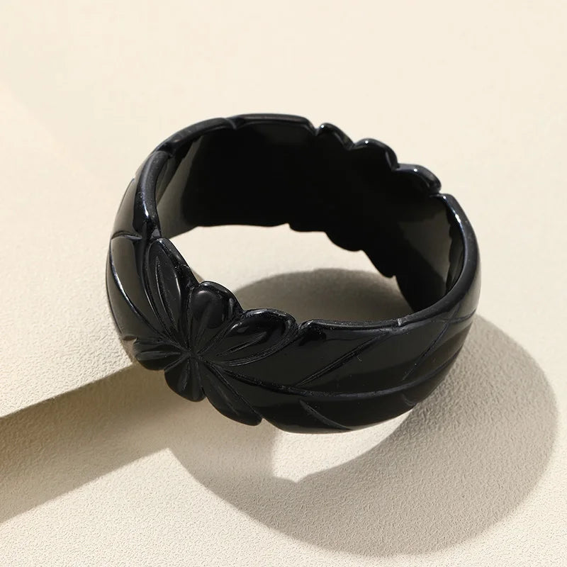 Resin Pattern Bangle Bracelet Arcylic Geometric Charm Jewelry