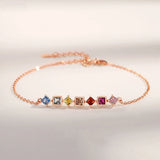 Rainbow Zirconia Stone Bracelet, Wedding Jewelry Gift