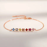 Rainbow Zirconia Stone Bracelet, Wedding Jewelry Gift