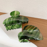 Dark Green Water Ripple Hair Claw Clip for Women