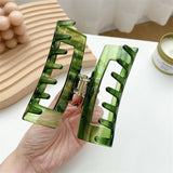 Dark Green Water Ripple Hair Claw Clip for Women