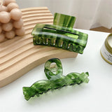 Dark Green Water Ripple Hair Claw Clip for Women