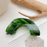 Dark Green Water Ripple Hair Claw Clip for Women