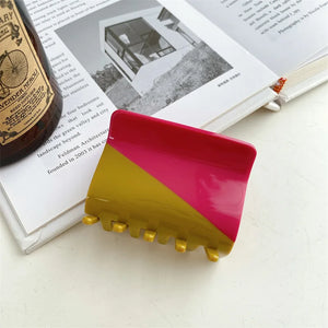 Hand-Stitched Colorful Acetate Shark Clip for Women