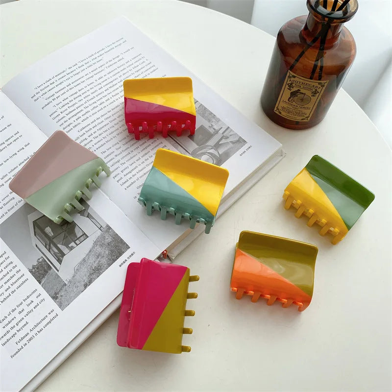 Hand-Stitched Colorful Acetate Shark Clip for Women