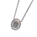925 Silver Full Diamond Oval Necklace Chain
