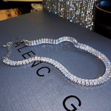 Zircon Rhinestone Choker Copper Inlaid Necklace
