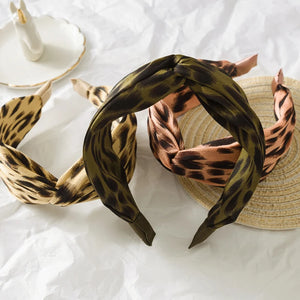 Leopard Print Wide Cross Band Headband