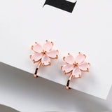 Tiny Bowknot Crystal Flower Ear Clip Temperament Earrings EC1168