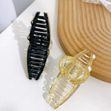 Rhinestone Letter Pearls Hair Clip Claw Large Shark Clip Hair Accessories