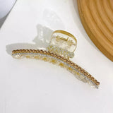 Rhinestone Letter Pearls Hair Clip Claw Large Shark Clip Hair Accessories