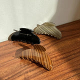 Retro Stripe Hair Clip Claw For Girls High Acetic Acid Shark Hair Accessories