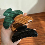 Retro Stripe Hair Clip Claw For Girls High Acetic Acid Shark Hair Accessories