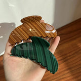 Retro Stripe Hair Clip Claw For Girls High Acetic Acid Shark Hair Accessories
