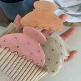 6.5CM Semicircle Hair Clips With Rhinestones Small Shark Clip