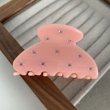 6.5CM Semicircle Hair Clips With Rhinestones Small Shark Clip