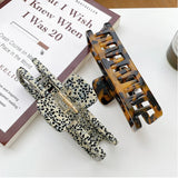 Retro Acetic Acid Hair Claw Clips Multicolor Geometric Rectangle Hollow Marbling