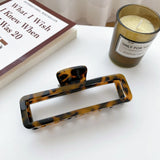 Retro Acetic Acid Hair Claw Clips Multicolor Geometric Rectangle Hollow Marbling