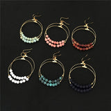 Round Beads Dangle Drop Earrings Wedding Jewelry Geometric Earings