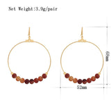 Round Beads Dangle Drop Earrings Wedding Jewelry Geometric Earings