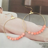 Round Beads Dangle Drop Earrings Wedding Jewelry Geometric Earings