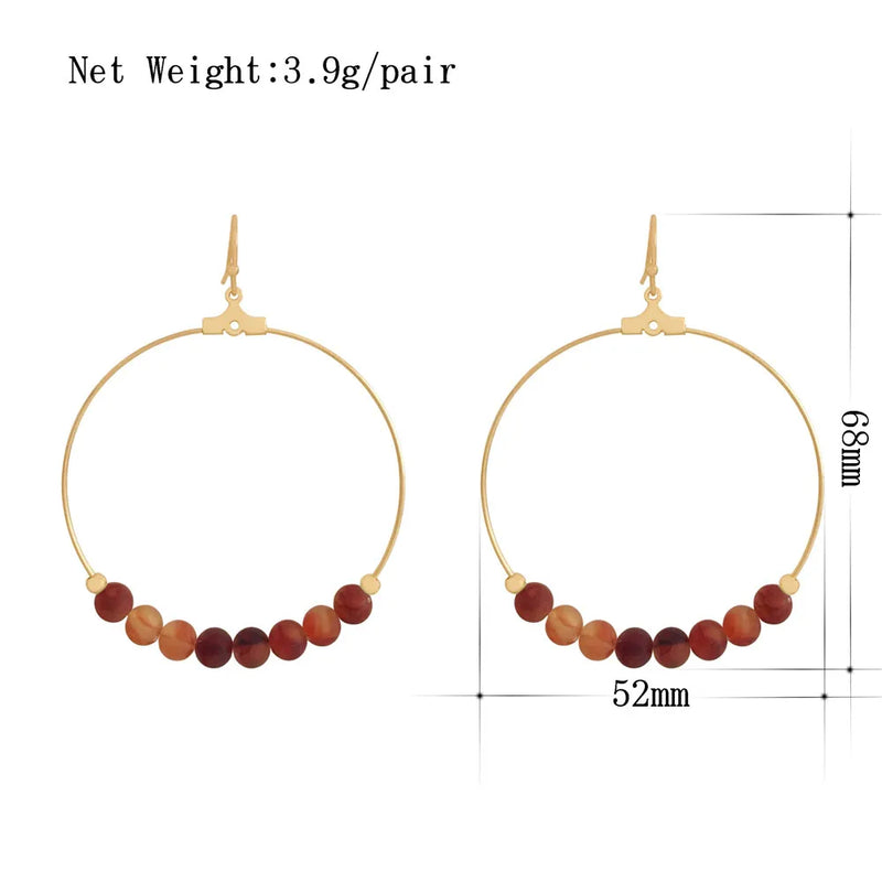 Round Beads Dangle Drop Earrings Wedding Jewelry Geometric Earings