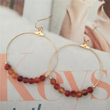 Round Beads Dangle Drop Earrings Wedding Jewelry Geometric Earings