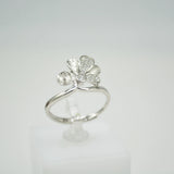 S925 Sterling Silver Freshwater Pearl Flower Ring Fittings DIY Empty Bracket