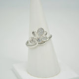 S925 Sterling Silver Freshwater Pearl Flower Ring Fittings DIY Empty Bracket