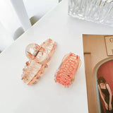 Geometric Ribbon Oval Hair Clip Claw Flower Acetate Shark Clip