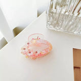 Geometric Ribbon Oval Hair Clip Claw Flower Acetate Shark Clip