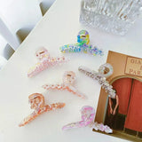 Geometric Ribbon Oval Hair Clip Claw Flower Acetate Shark Clip