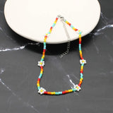 Colorful Daisy Choker Necklace for Women Boho Vacation Jewelry